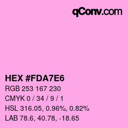 カラーコード: HEX #FDA7E6 | qconv.com