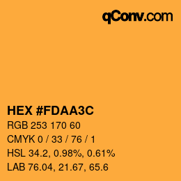 カラーコード: HEX #FDAA3C | qconv.com