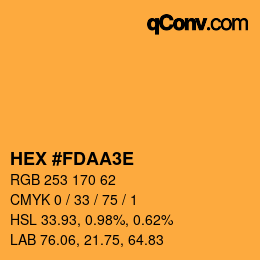カラーコード: HEX #FDAA3E | qconv.com