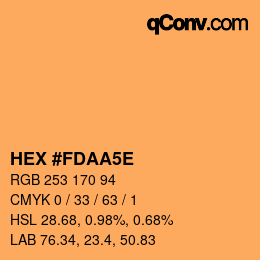 カラーコード: HEX #FDAA5E | qconv.com