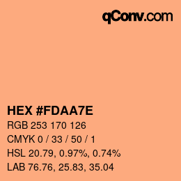 カラーコード: HEX #FDAA7E | qconv.com