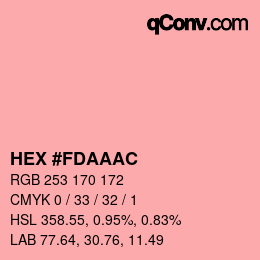 Color code: HEX #FDAAAC | qconv.com