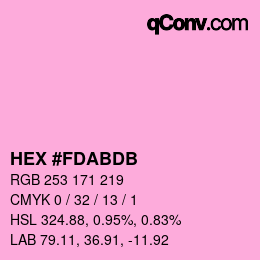 カラーコード: HEX #FDABDB | qconv.com