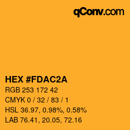 カラーコード: HEX #FDAC2A | qconv.com