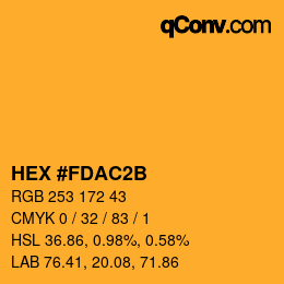 Color code: HEX #FDAC2B | qconv.com