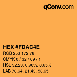 Color code: HEX #FDAC4E | qconv.com