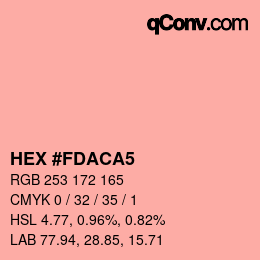 カラーコード: HEX #FDACA5 | qconv.com