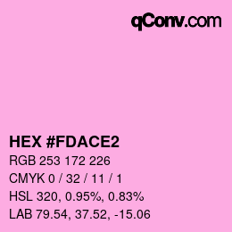 カラーコード: HEX #FDACE2 | qconv.com