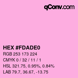 颜色代码: HEX #FDADE0 | qconv.com