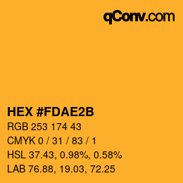 颜色代码: HEX #FDAE2B | qconv.com