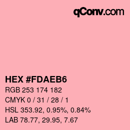 Color code: HEX #FDAEB6 | qconv.com