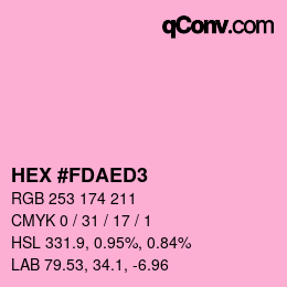 カラーコード: HEX #FDAED3 | qconv.com