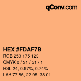 カラーコード: HEX #FDAF7B | qconv.com