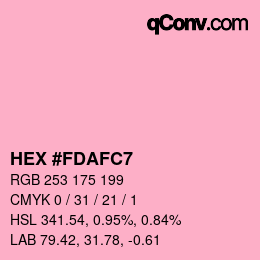 Farbcode: HEX #FDAFC7 | qconv.com