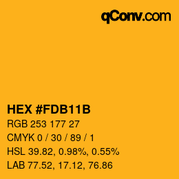 カラーコード: HEX #FDB11B | qconv.com