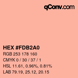 カラーコード: HEX #FDB2A0 | qconv.com