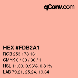 カラーコード: HEX #FDB2A1 | qconv.com