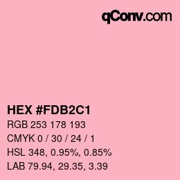 カラーコード: HEX #FDB2C1 | qconv.com