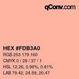 カラーコード: HEX #FDB3A0 | qconv.com