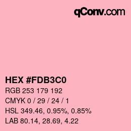 Color code: HEX #FDB3C0 | qconv.com