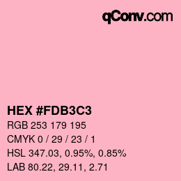 Color code: HEX #FDB3C3 | qconv.com