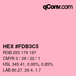 Color code: HEX #FDB3C5 | qconv.com
