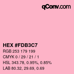 Color code: HEX #FDB3C7 | qconv.com
