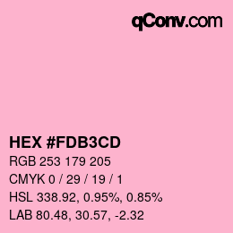 カラーコード: HEX #FDB3CD | qconv.com