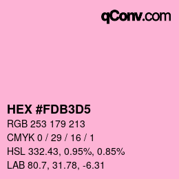 カラーコード: HEX #FDB3D5 | qconv.com