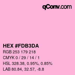 カラーコード: HEX #FDB3DA | qconv.com