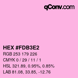 Color code: HEX #FDB3E2 | qconv.com