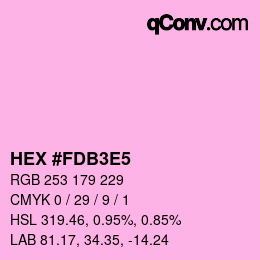 カラーコード: HEX #FDB3E5 | qconv.com