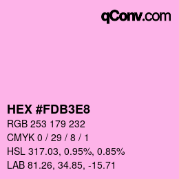 カラーコード: HEX #FDB3E8 | qconv.com