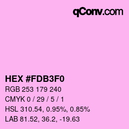 Color code: HEX #FDB3F0 | qconv.com