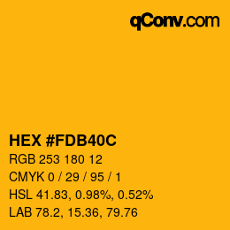Código de color: HEX #FDB40C | qconv.com