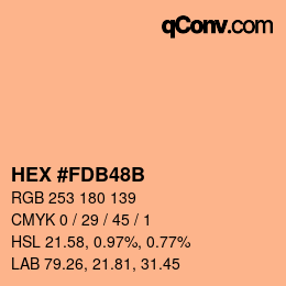 カラーコード: HEX #FDB48B | qconv.com