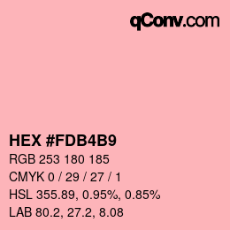 カラーコード: HEX #FDB4B9 | qconv.com