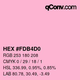 Color code: HEX #FDB4D0 | qconv.com