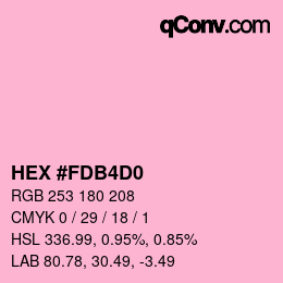 Código de color: HEX #FDB4D0 | qconv.com