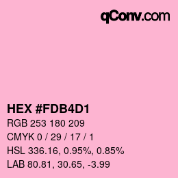 カラーコード: HEX #FDB4D1 | qconv.com