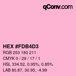 カラーコード: HEX #FDB4D3 | qconv.com