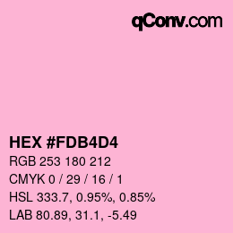 カラーコード: HEX #FDB4D4 | qconv.com