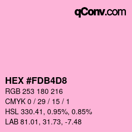 Color code: HEX #FDB4D8 | qconv.com
