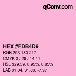 カラーコード: HEX #FDB4D9 | qconv.com