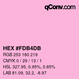 カラーコード: HEX #FDB4DB | qconv.com