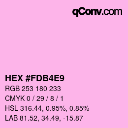 カラーコード: HEX #FDB4E9 | qconv.com