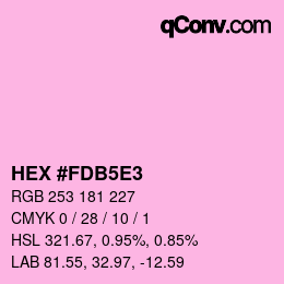 カラーコード: HEX #FDB5E3 | qconv.com
