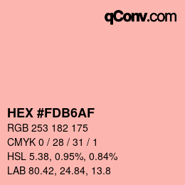 カラーコード: HEX #FDB6AF | qconv.com