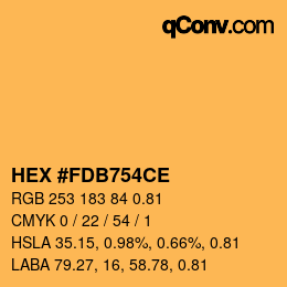 Farbcode: HEX #FDB754CE | qconv.com