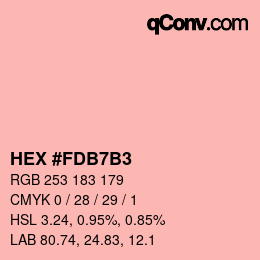 カラーコード: HEX #FDB7B3 | qconv.com